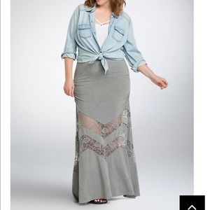 Torrid lace inset skirt